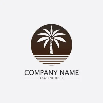 Palm tree summer logo template Illustration
