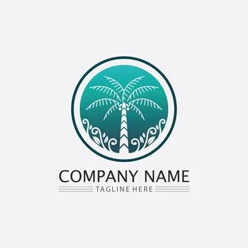 Palm tree summer logo template Stock-Illustration