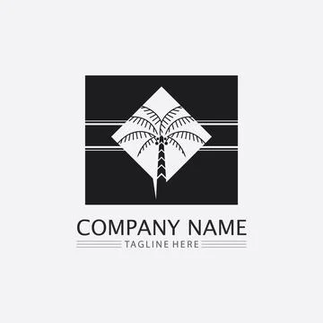 Palm tree summer logo template Stock Illustration
