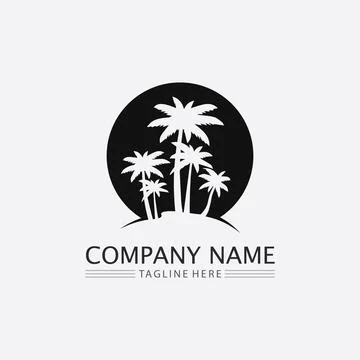Palm tree summer logo template Stock Illustration