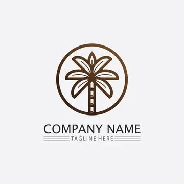 Palm tree summer logo template 스톡 일러스트