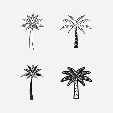 Palm tree summer logo template Illustrazione stock