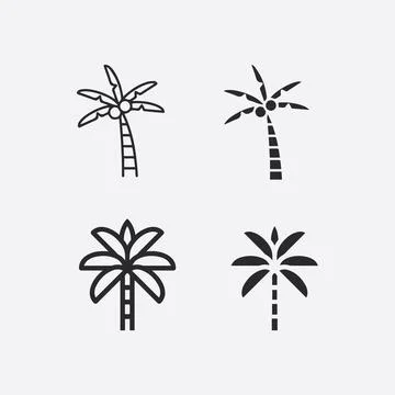 Palm tree summer logo template 스톡 일러스트