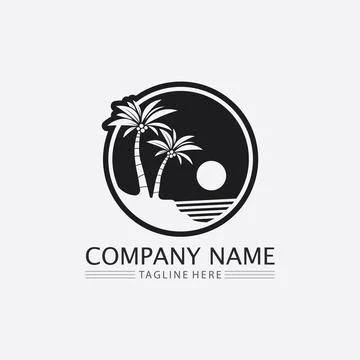 Palm tree summer logo template Stock-Illustration