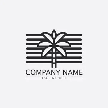 Palm tree summer logo template Illustrazione stock