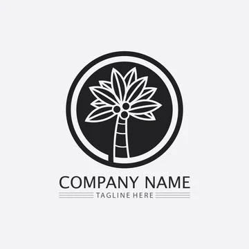 Palm tree summer logo template Stock Illustration