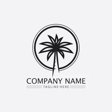Palm tree summer logo template Stock Illustration