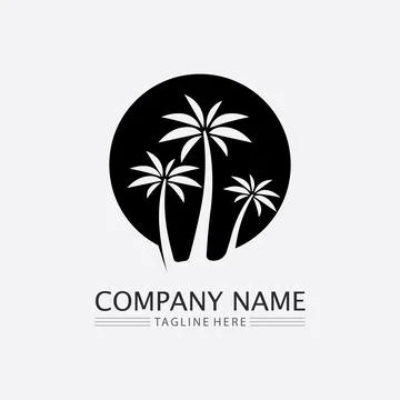 Palm tree summer logo template Illustration
