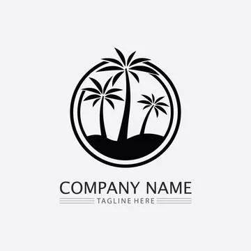 Palm tree summer logo template Stock Illustration