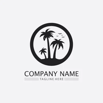 Palm tree summer logo template Stock-Illustration