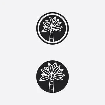 Palm tree summer logo template Illustration