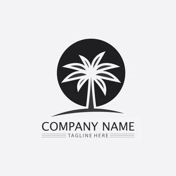 Palm tree summer logo template Stock-Illustration