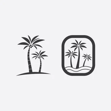 Palm tree summer logo template 스톡 일러스트