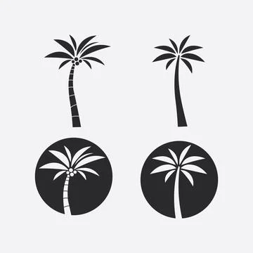 Palm tree summer logo template Illustrazione stock