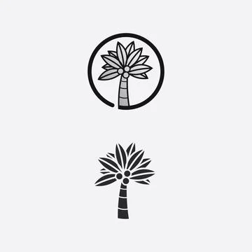 Palm tree summer logo template 스톡 일러스트
