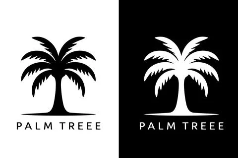 Palm tree summer logo template. vector illustration of palm tree 스톡 일러스트