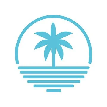 Palm tree summer logo template design Stock-Illustration