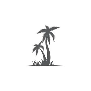 Palm tree summer logo template Illustration