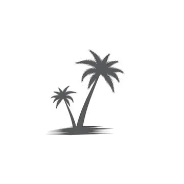 Palm tree summer logo template Illustrazione stock