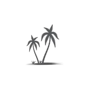 Palm tree summer logo template Illustrazione stock