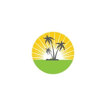 Palm tree summer logo template Illustration