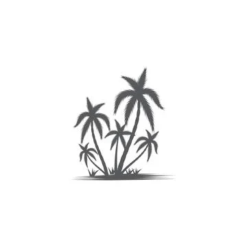 Palm tree summer logo template Stock Illustration