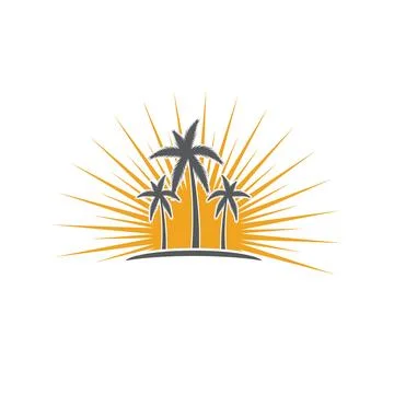 Palm tree summer logo template Illustration