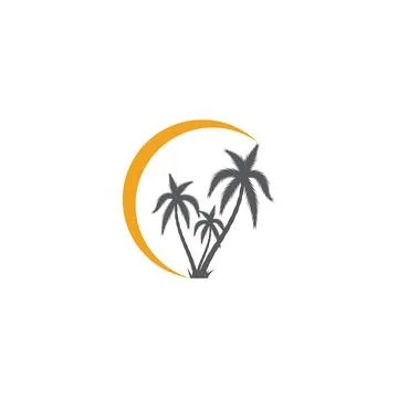 Palm tree summer logo template Illustration