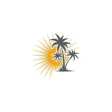 Palm tree summer logo template Stock-Illustration