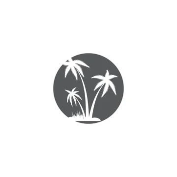 Palm tree summer logo template Illustration