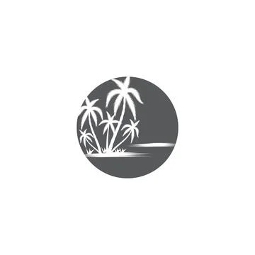 Palm tree summer logo template イラスト素材