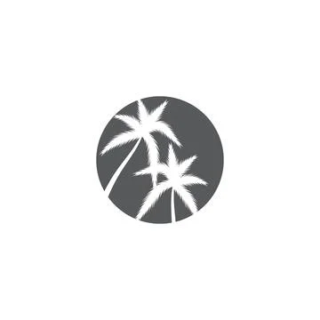 Palm tree summer logo template Illustration