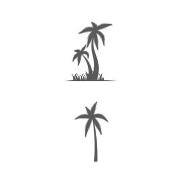 Palm tree summer logo template Stock Illustration