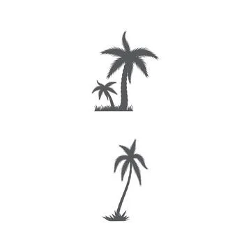 Palm tree summer logo template Illustrazione stock