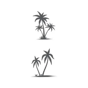 Palm tree summer logo template Illustrazione stock