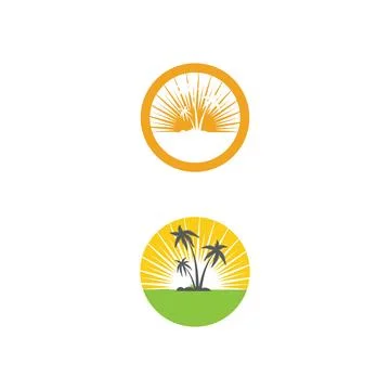 Palm tree summer logo template Illustration