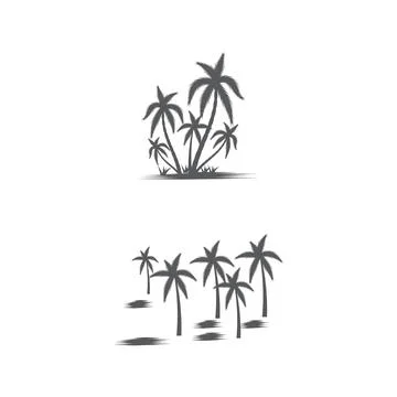 Palm tree summer logo template Illustrazione stock