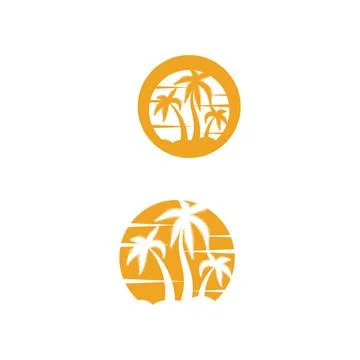 Palm tree summer logo template Stock-Illustration