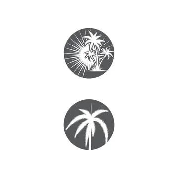 Palm tree summer logo template Illustration