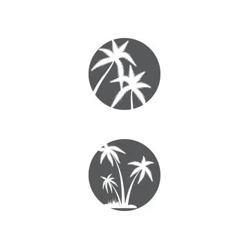 Palm tree summer logo template Illustrazione stock