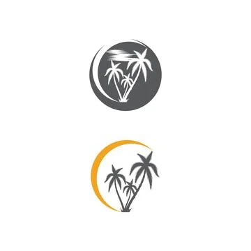 Palm tree summer logo template Illustrazione stock
