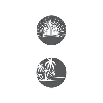Palm tree summer logo template Illustration
