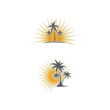 Palm tree summer logo template Stockillustratie