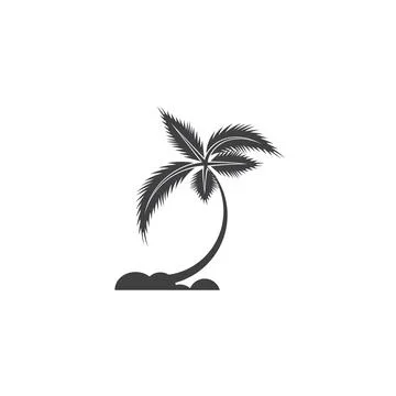 Palm tree summer logo template Stock Illustration