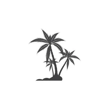 Palm tree summer logo template Illustrazione stock