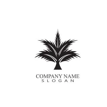 Palm tree summer logo template Illustrazione stock