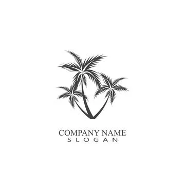 Palm tree summer logo template Stock Illustration