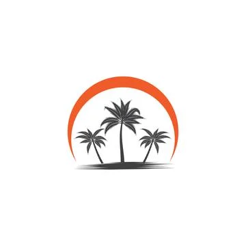 Palm tree summer logo template Illustration