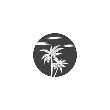 Palm tree summer logo template Stock-Illustration