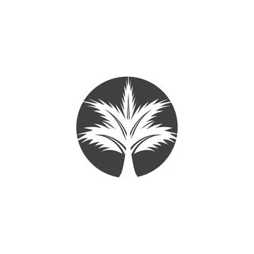 Palm tree summer logo template Illustration